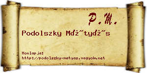 Podolszky Mátyás névjegykártya